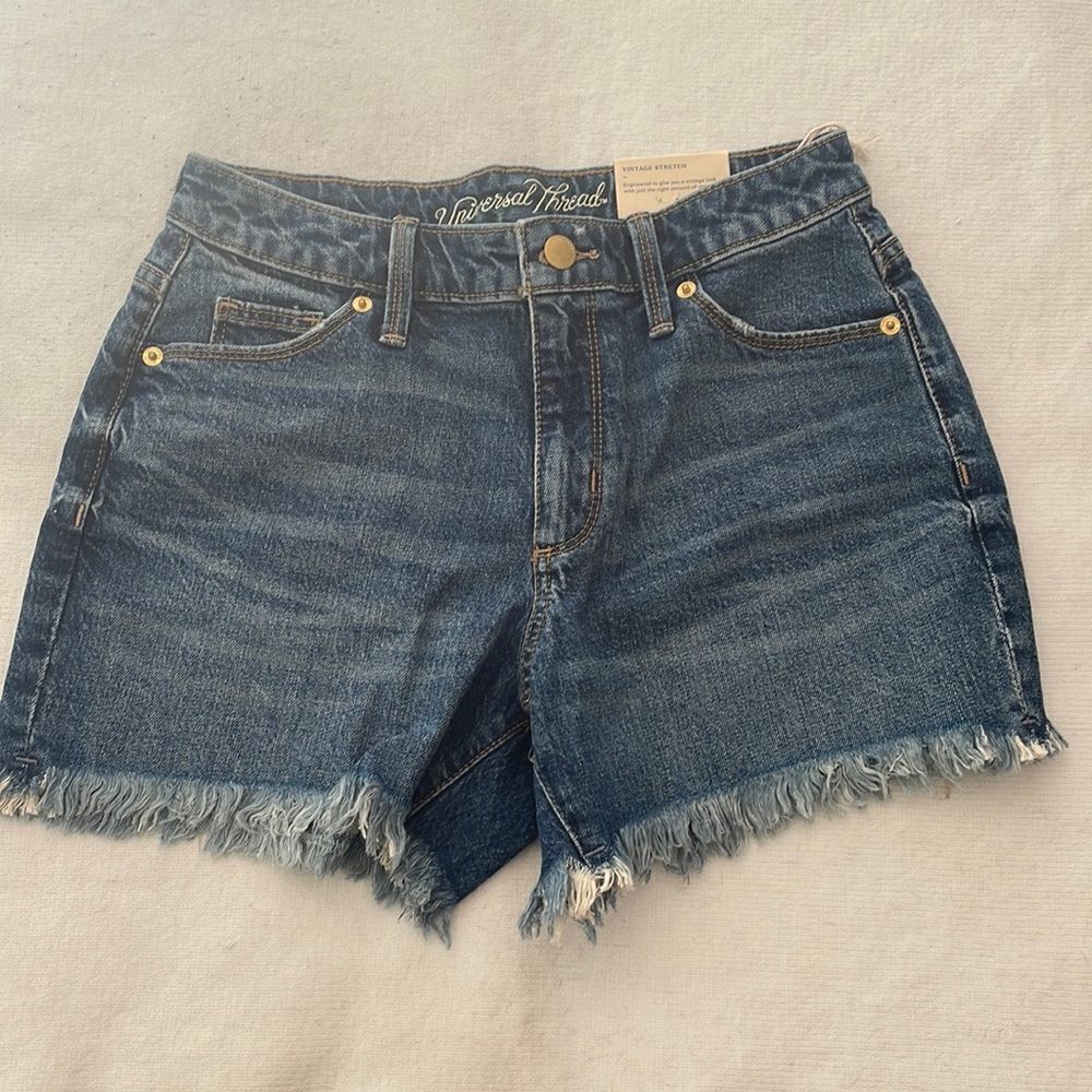 NWT Jean shorts high-rise Shorty shorts fitted hip & leg vintage stretch size 2